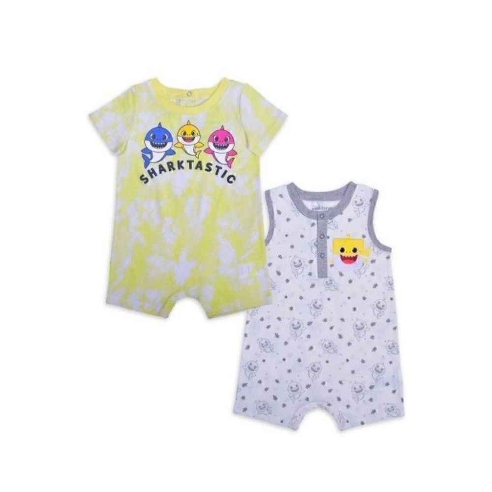 Nwt Baby Shark Rompers 2 pc pack Size 0-3 months